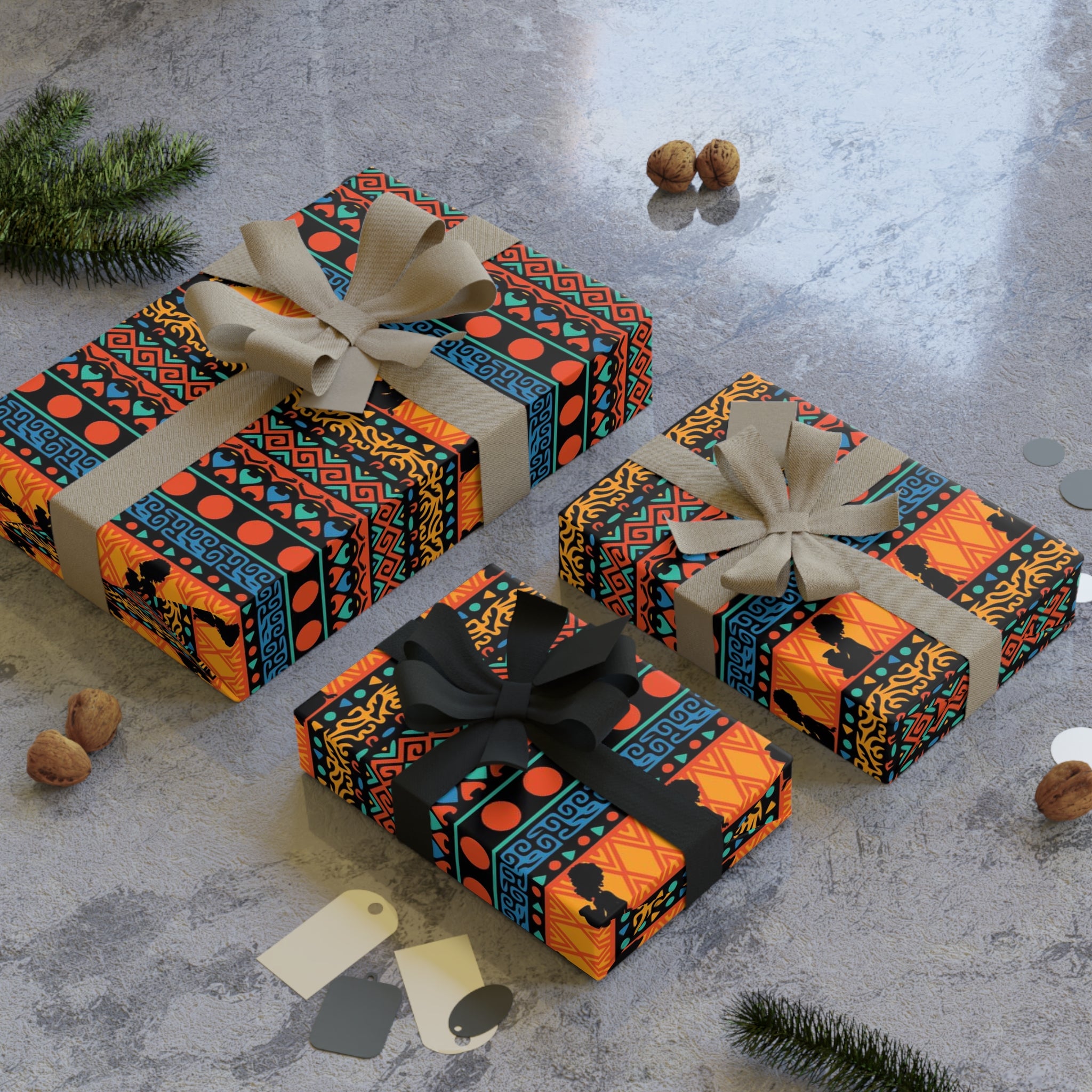 Vibrant African Gift Wrap Roll, Unique Decorative Paper for Holidays, Birthdays, Special Occasions, Festive Gifts, Eco-Friendly Packaging