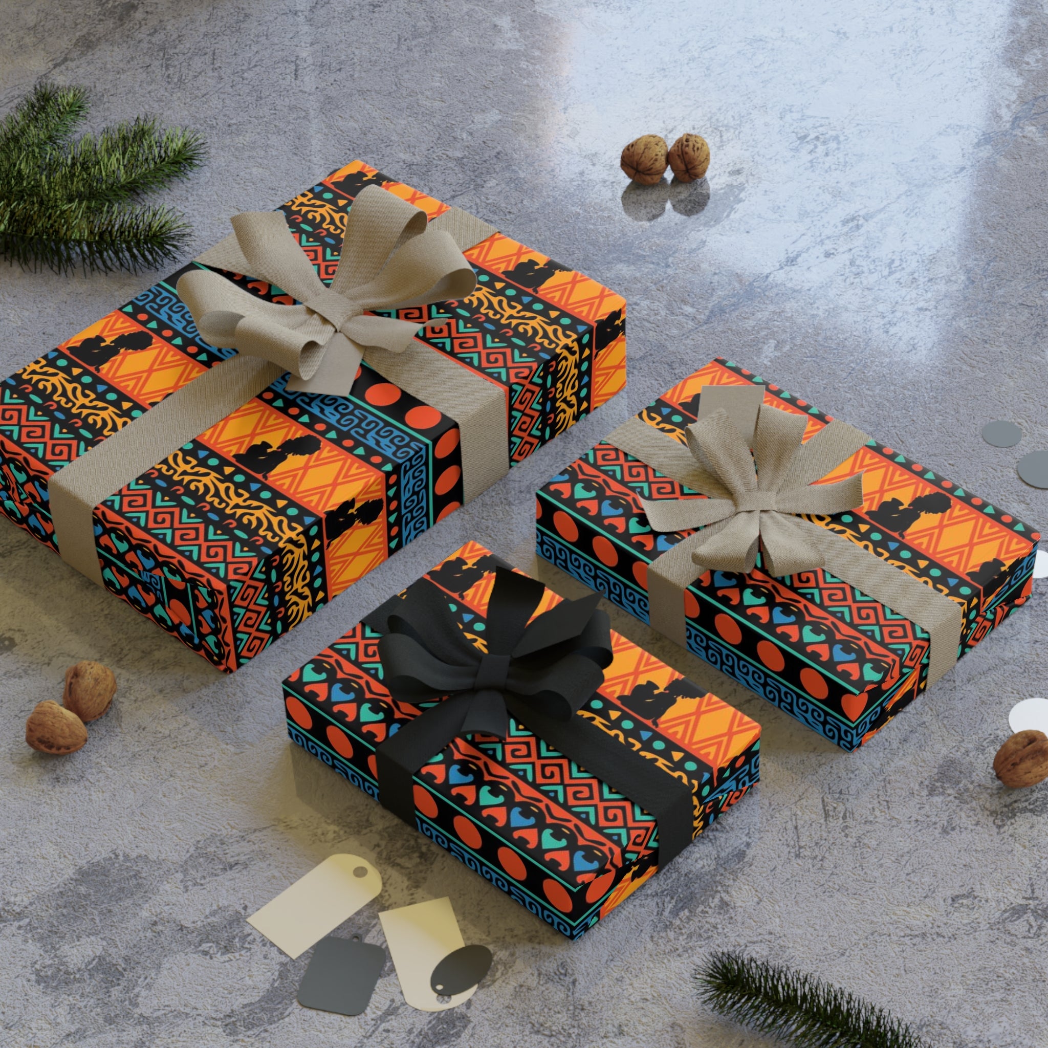 Vibrant African Gift Wrap Roll, Unique Decorative Paper for Holidays, Birthdays, Special Occasions, Festive Gifts, Eco-Friendly Packaging