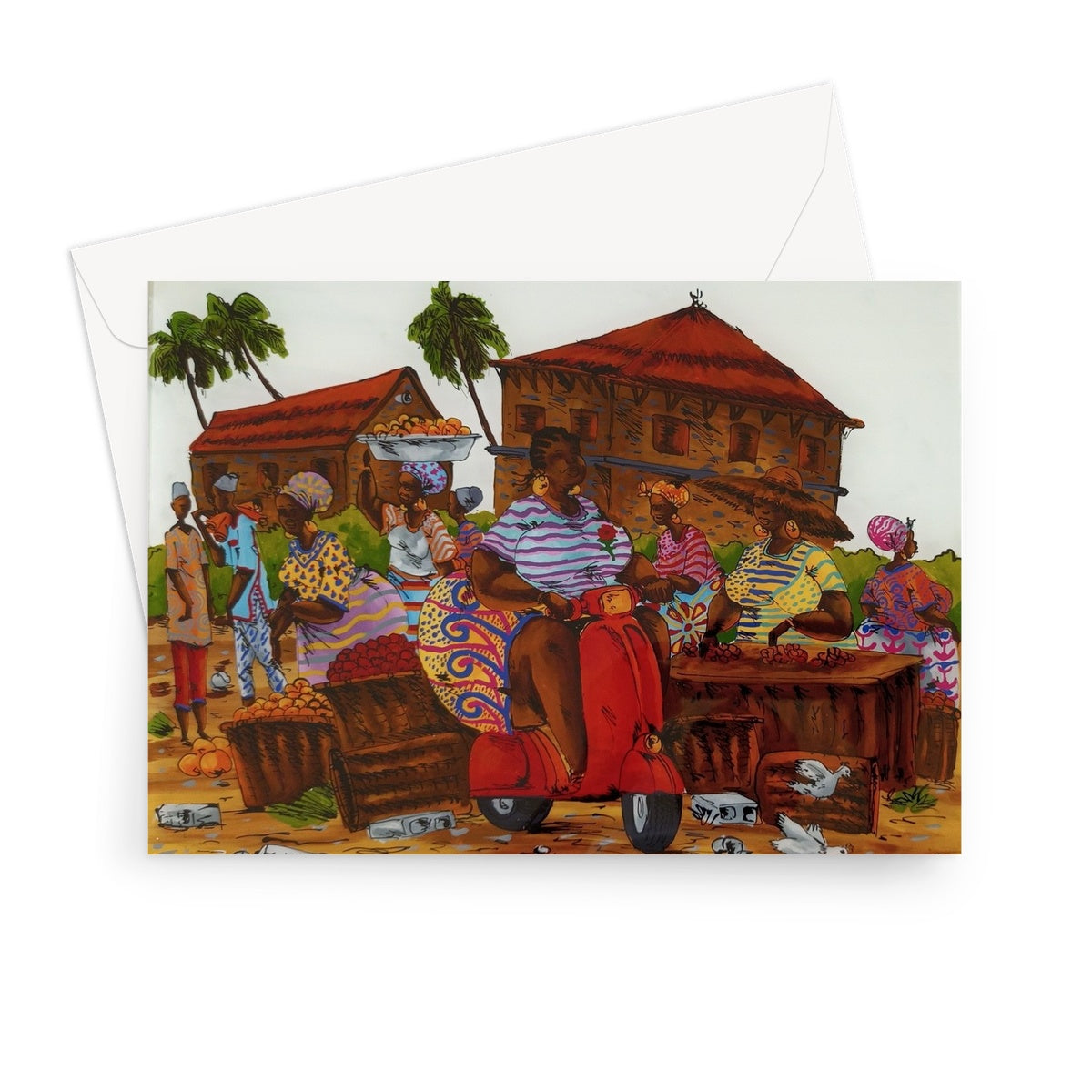 Riding By Greeting Card